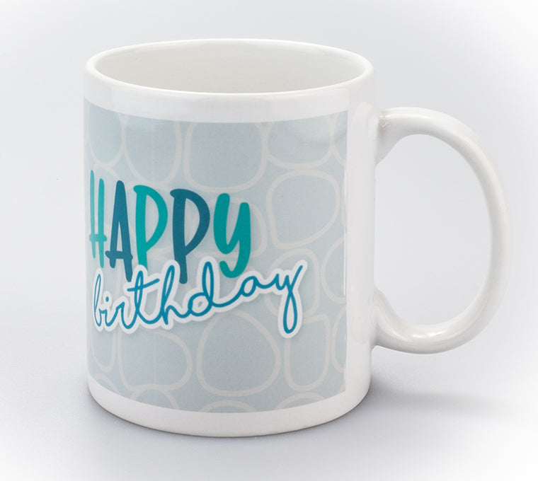 Tasse Happy Birthday - blau individualisierbar