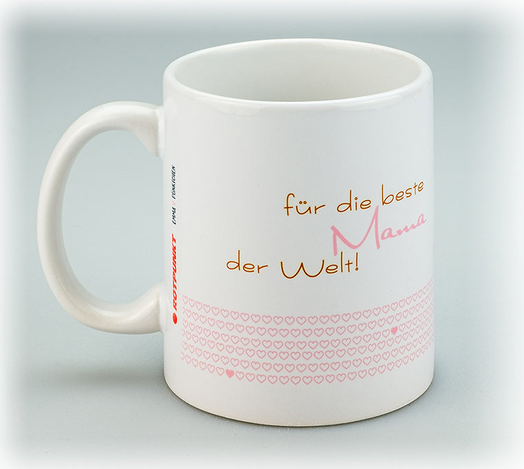 Tasse Schwänchen - weiß/pink