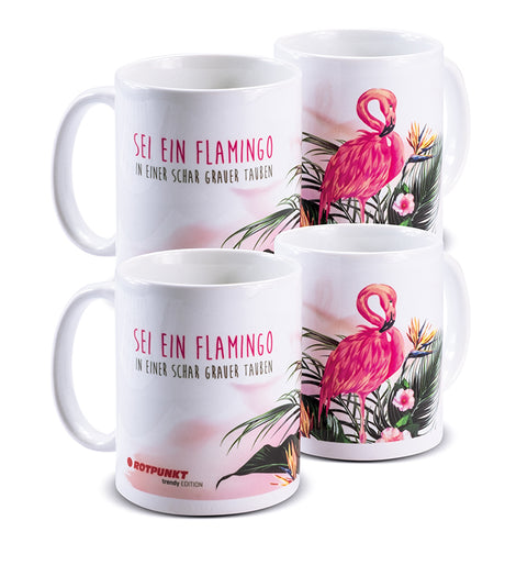 Flamingo-Tassen - 2x Keramik / Motiv 2