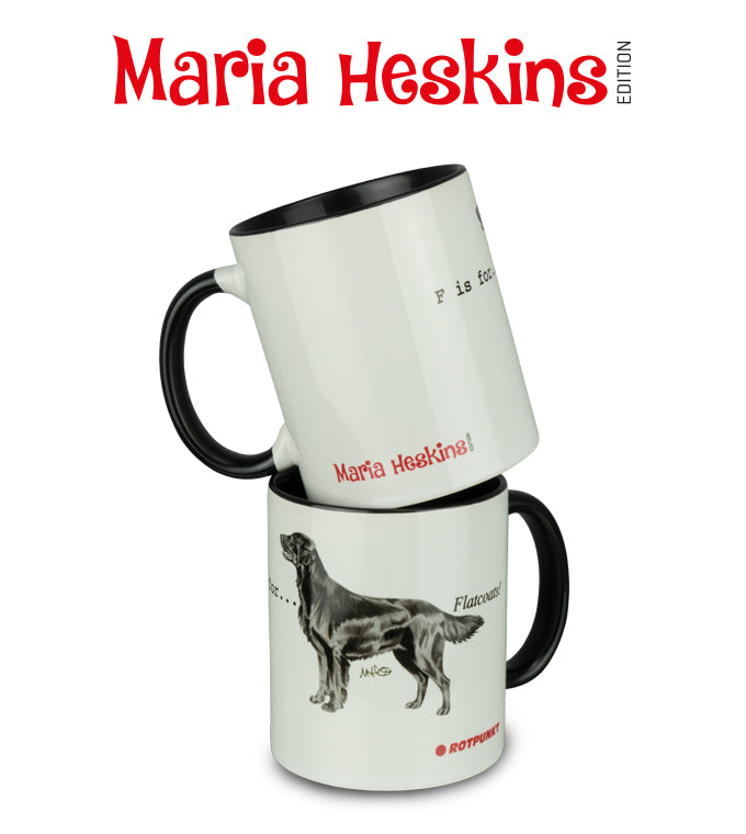 Tasse Maria Heskins Edition - Flat Coated Retriever schwarz | 2 Tassen