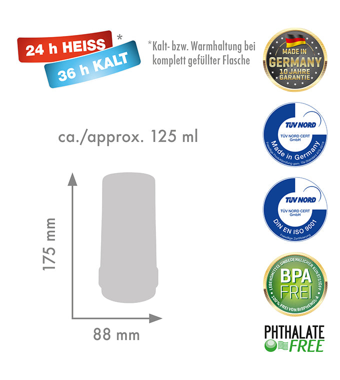 Isolierflasche 40 MAX - 0,125 l | polar/electric kingfisher