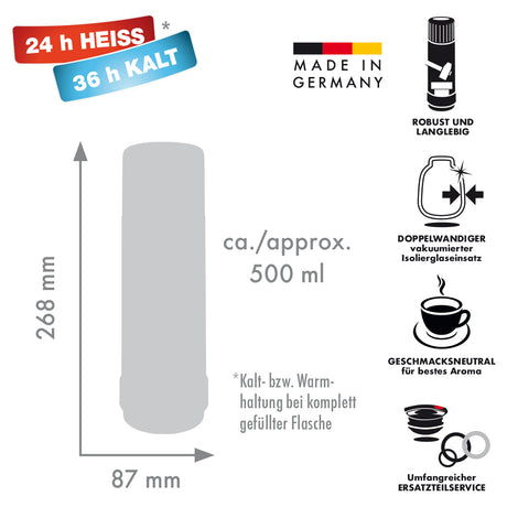 Isolierflasche 40 MAX „Ich bin, wie ich bin“ - 0,5 l | glossy gold