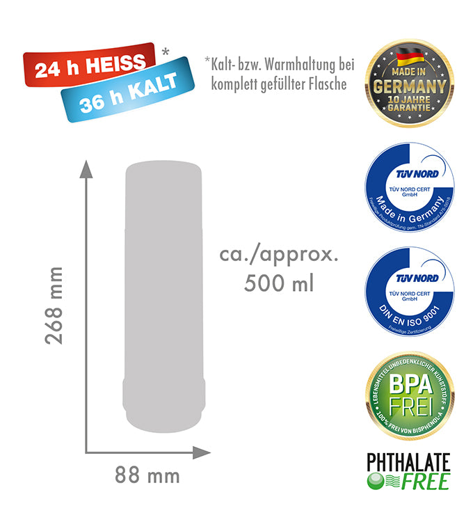 Isolierflasche 40 MAX - 0,5 l | polar/electric kingfisher