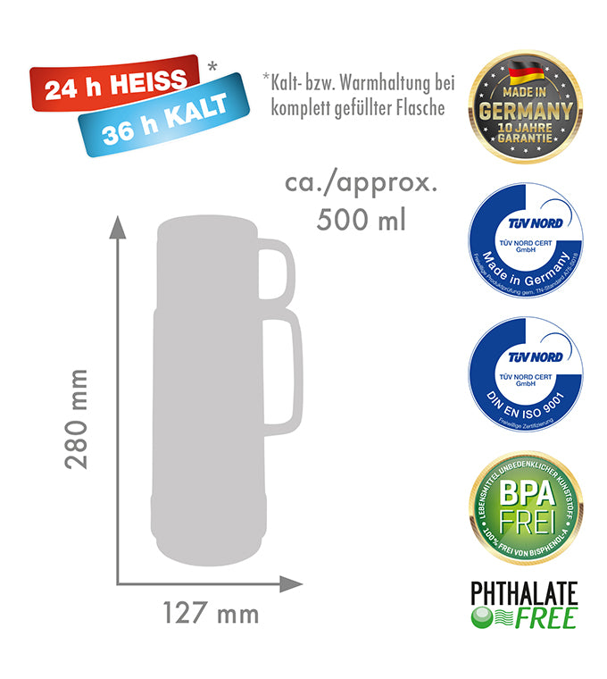 Isolierflasche 80 ANDREAS - 0,5 l | shiny hummingbird
