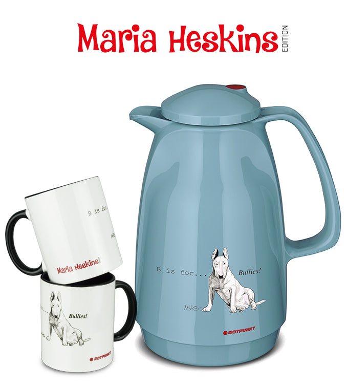 Set Maria Heskins Edition - Bullterrier | pearl grey | Set mit 2 Tassen