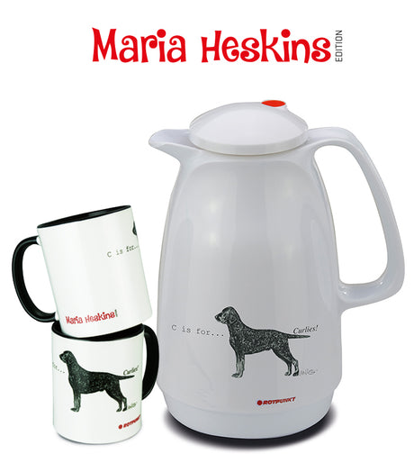 Set Maria Heskins Edition - Curly Coated Retriever | classic white | Set mit 2 Tassen