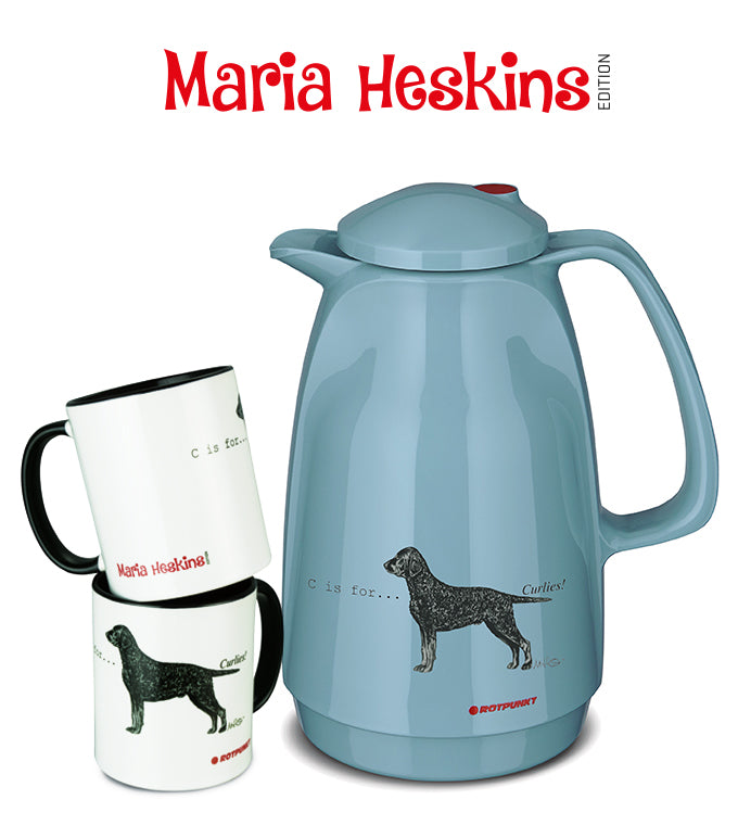 Set Maria Heskins Edition - Curly Coated Retriever | pearl grey | Set mit 2 Tassen