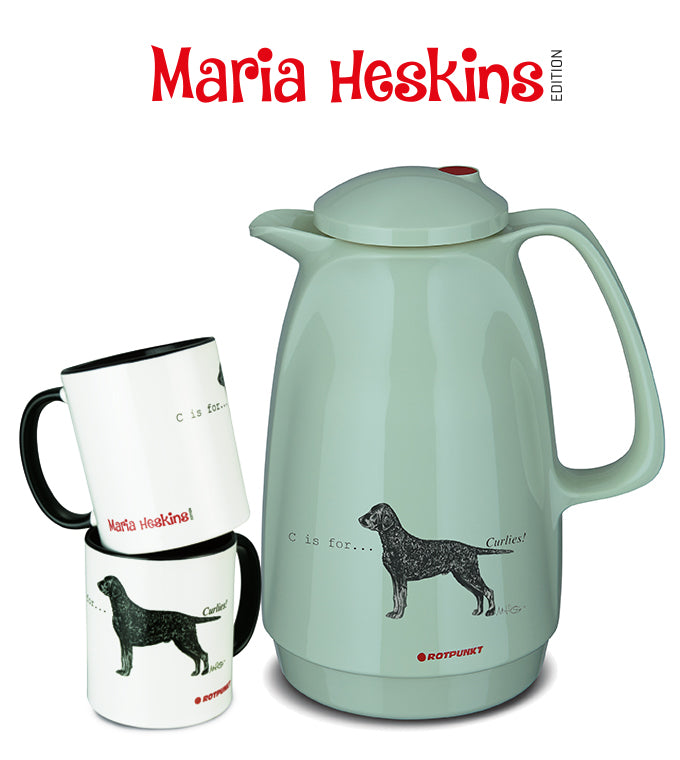 Set Maria Heskins Edition - Curly Coated Retriever | pistacchio cream | Set mit 2 Tassen