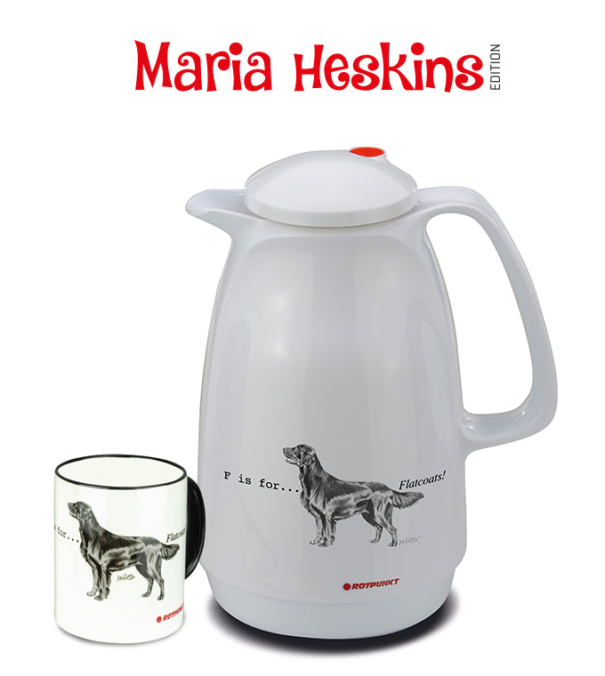 Set Maria Heskins FCR - Flat Coated Retriever | classic white | Set mit 1 Tasse Magie
