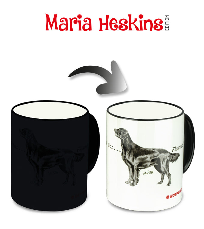 Set Maria Heskins FCR - Flat Coated Retriever | classic white | Set mit 1 Tasse Magie