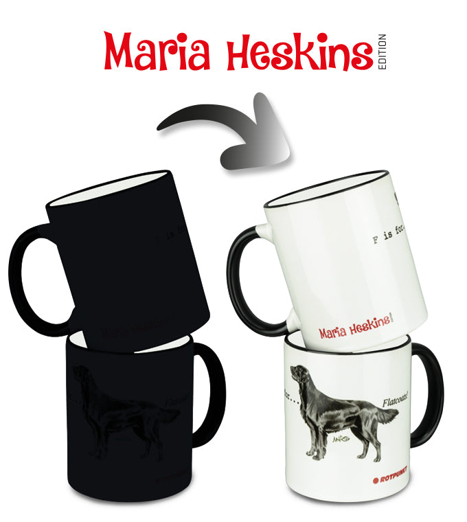 Set Maria Heskins FCR - Flat Coated Retriever | pistacchio cream | Set mit 2 Tassen Magie