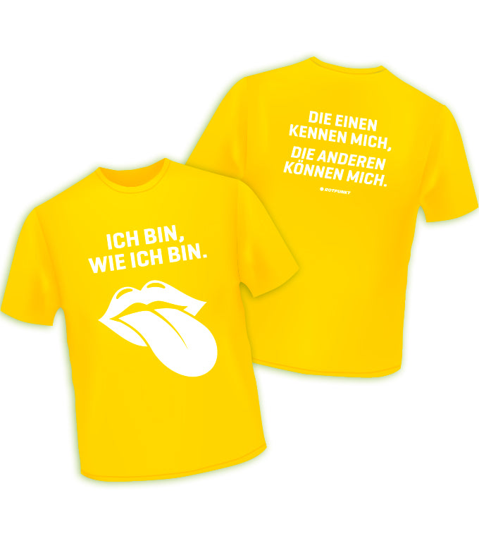 Motto-Shirt „Ich bin, wie ich bin“ - L | daisy yellow