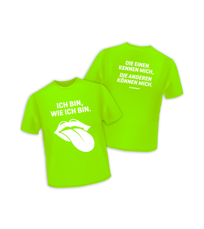 Kinder-Motto-Shirt „Ich bin, wie ich bin“ - 134/140 (M) | lime