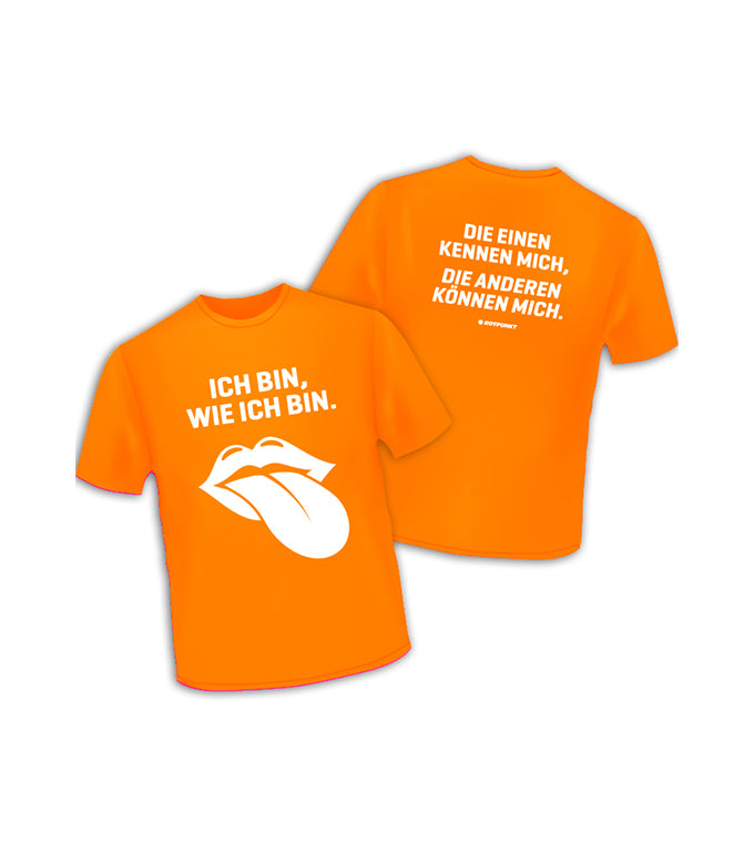 Kinder-Motto-Shirt „Ich bin, wie ich bin“ - 104 | orange
