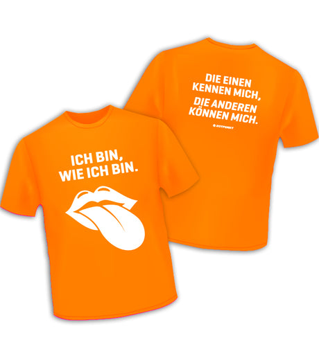 Motto-Shirt „Ich bin, wie ich bin“ - M | safety orange