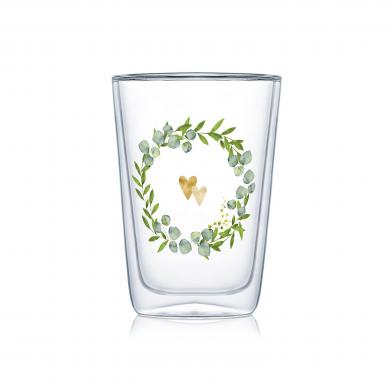 PAPERPRODUCTS DESIGN doppelwandiges Latte Macchiato Glas - Two Hearts