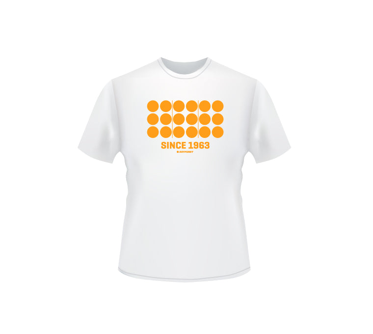 T-Shirt „Retro“ - M | weiss/sunny grain