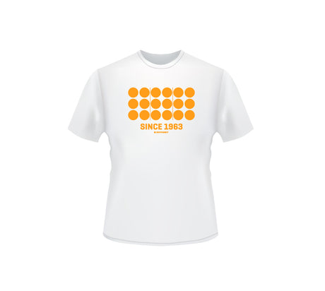 T-Shirt „Retro“ - M | weiss/sunny grain